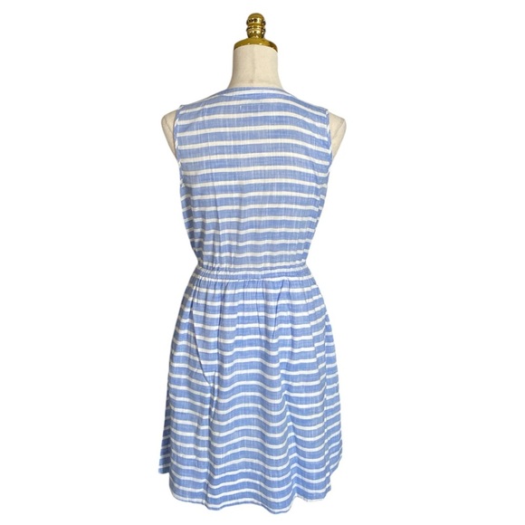 GAP Blue and White Stripes 100% Cotton Sleeveless Button Front Dress Size 4 - Picture 5 of 9